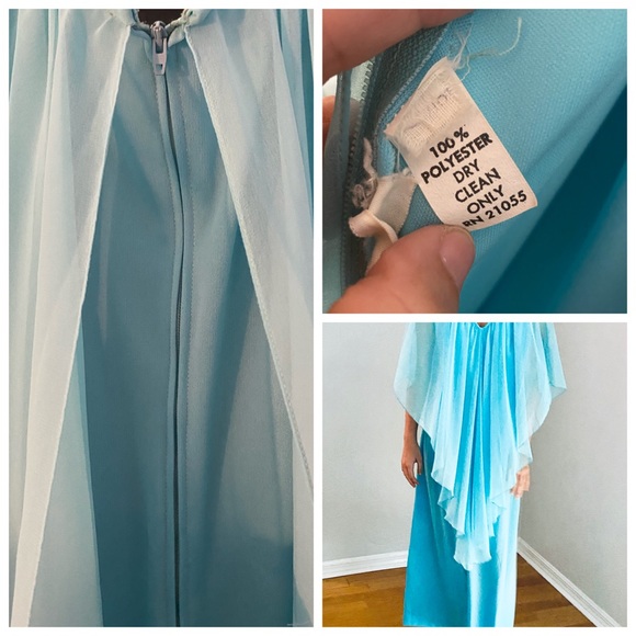 Vintage Skyblue Maxi Dress - Picture 8 of 9